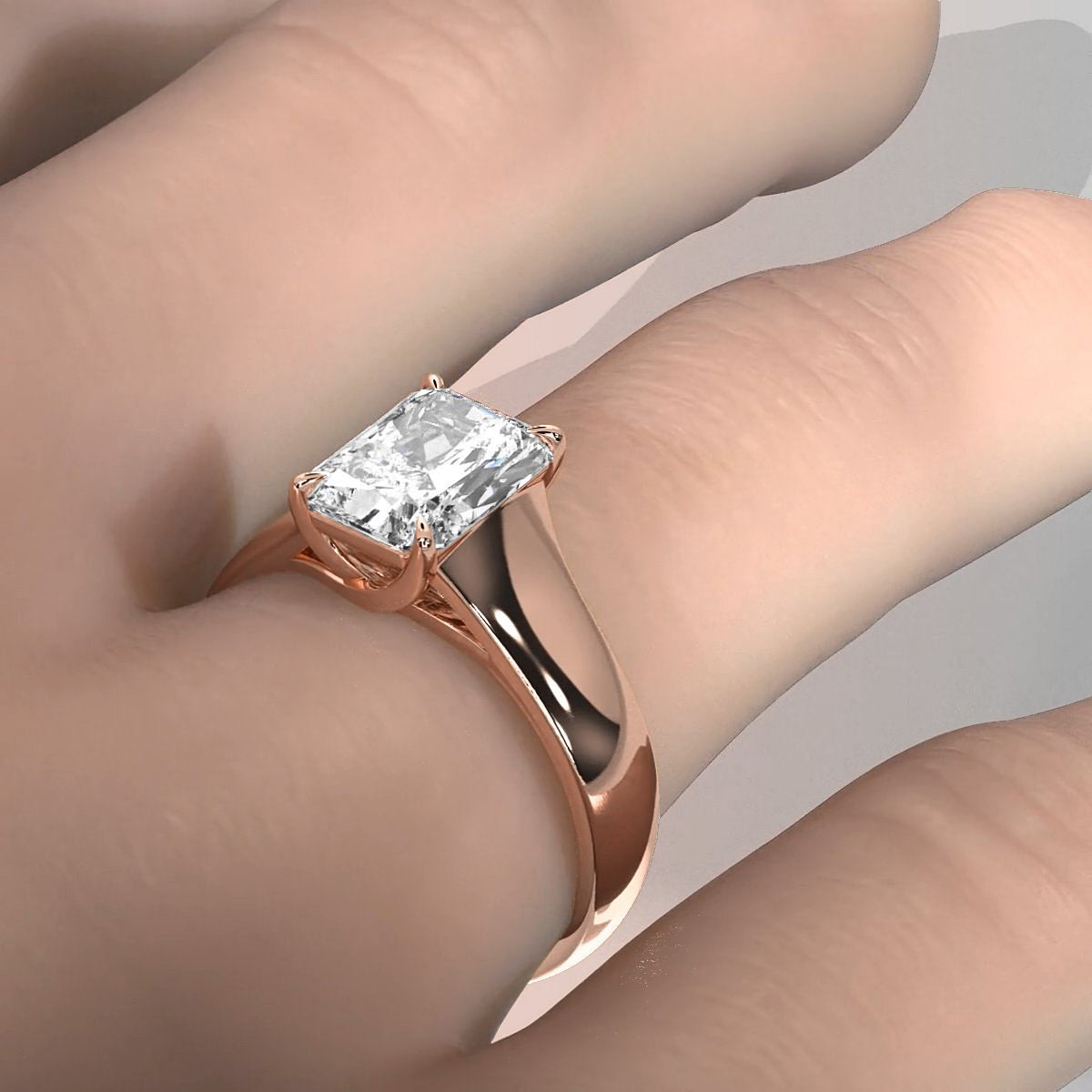 5g Trellis Solitaire Lab Grown Diamond IGI Certified Engagement 5.5mm Ring 1.00 Ctw.